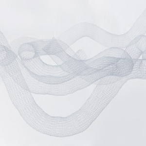 “Untitled III”, 2015, Series: Untitled, Metal wire knitted by hand with loom, Variable Dimensions, 110 x 110 x 80 cm.