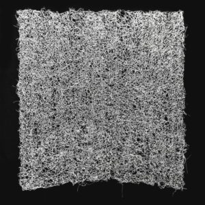 “Entre”, 2015, Embroidery with silver thread, 59 x 59 cm