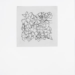 “Sin Titulo I”, 2017, Serie: Paisajes Blancos, Grabado: Punta Seca sobre papel de algodón, 34 x 43 cm.