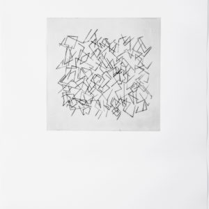 “Sin Titulo II”, 2017, Serie: Paisajes Blancos, Grabado: Punta Seca sobre papel de algodón, 34 x 43 cm.