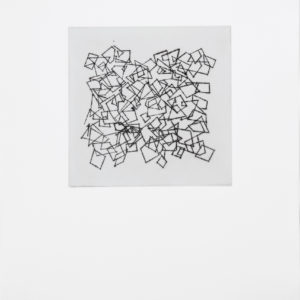“Sin Titulo III”, 2017, Serie: Paisajes Blancos, Grabado: Punta Seca sobre papel de algodón, 34 x 43 cm.